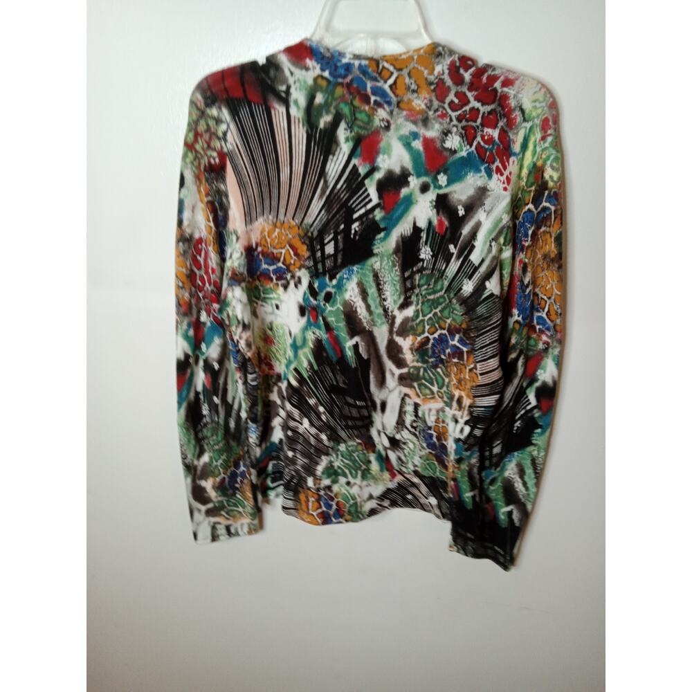 Vtg Alberto Makali Y2K Graphic Sweater Sz Large Beaded Euro Artsy Indie - Picture 7 of 9
